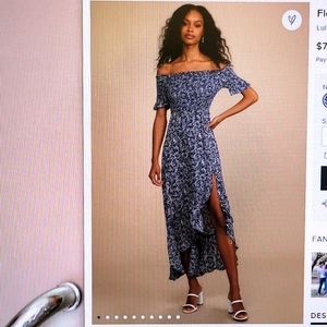 Lulu's off the shoulder midi dress